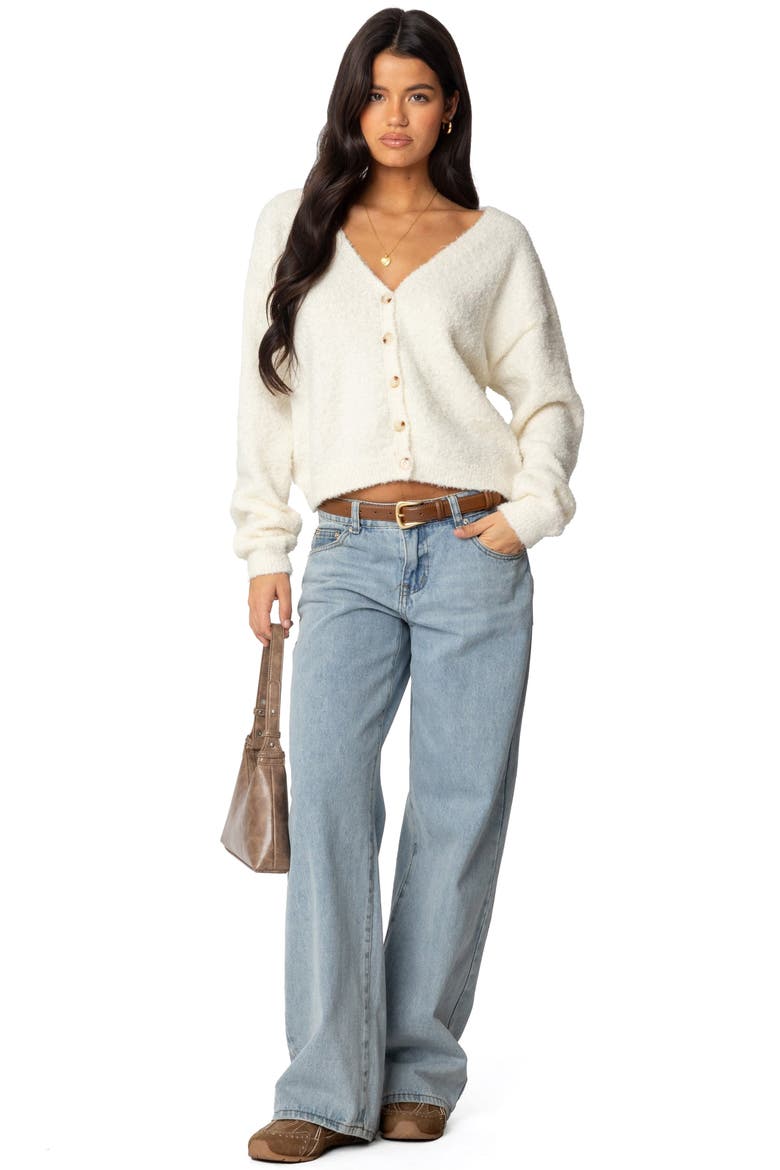 Jade Crop Cardigan, Alternate, color, CREAM