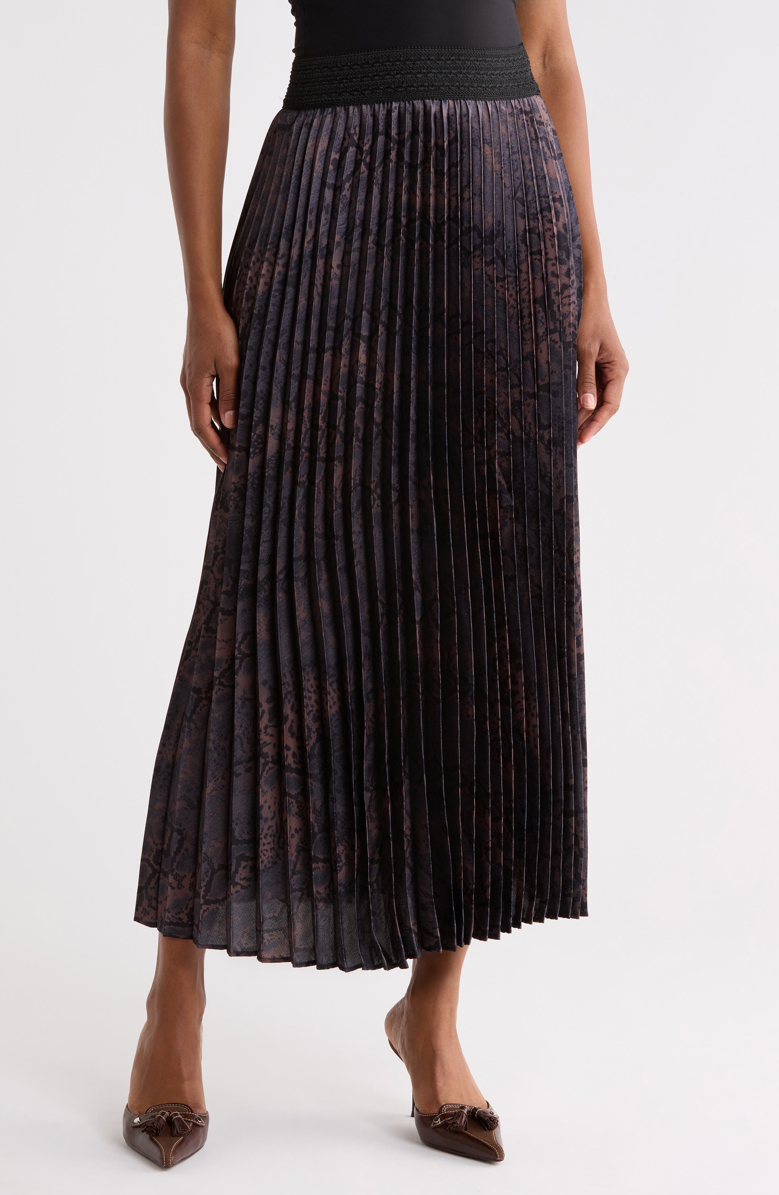 Pleated Maxi Skirt