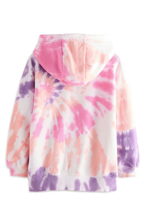 Next Kids' Tie Dye Zip-up Hoodie In Pink Multi Tiedye
