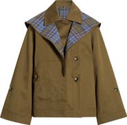 Damson Madder Jerry Reversible Crop Organic Cotton Trench Coat