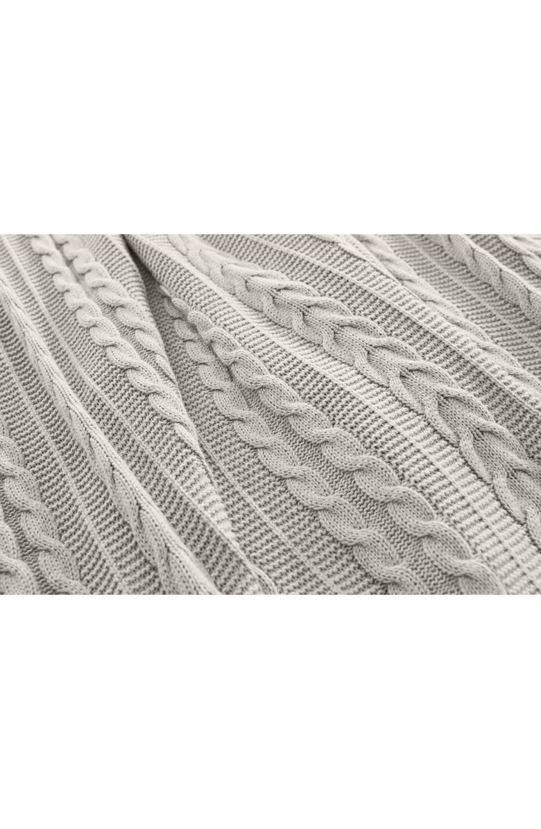 Boll & Branch Cable Knit Organic Cotton Throw Blanket, Alternate, color, 