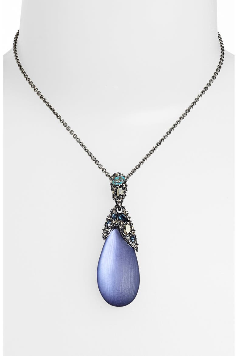 'Lucite® - Neo Bohemian' Teardrop Pendant Necklace, Main, color, ULTRA MARINE