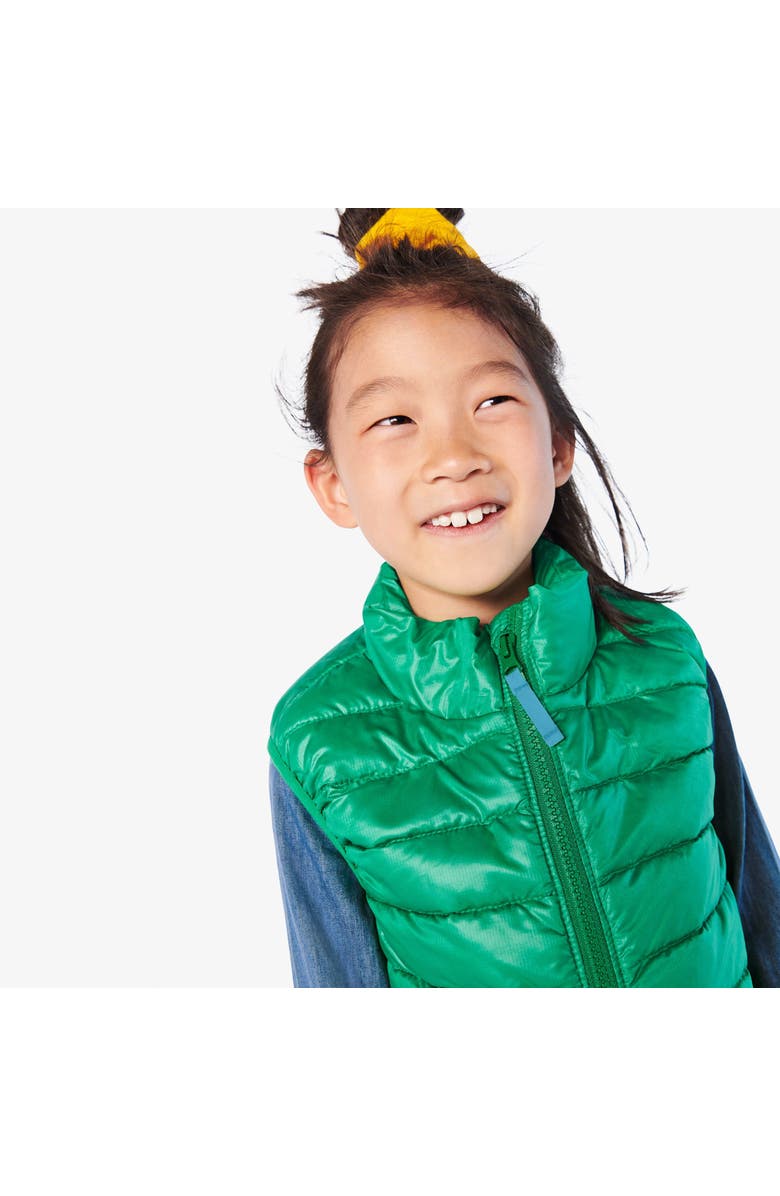 Primary Kids Lightweight Puffer Vest, Alternate, color, Green Bean