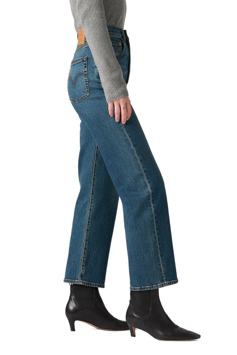 Ribcage High Waist Ankle Straight Leg Jeans, Alternate, color, ANALYZE THIS LTW