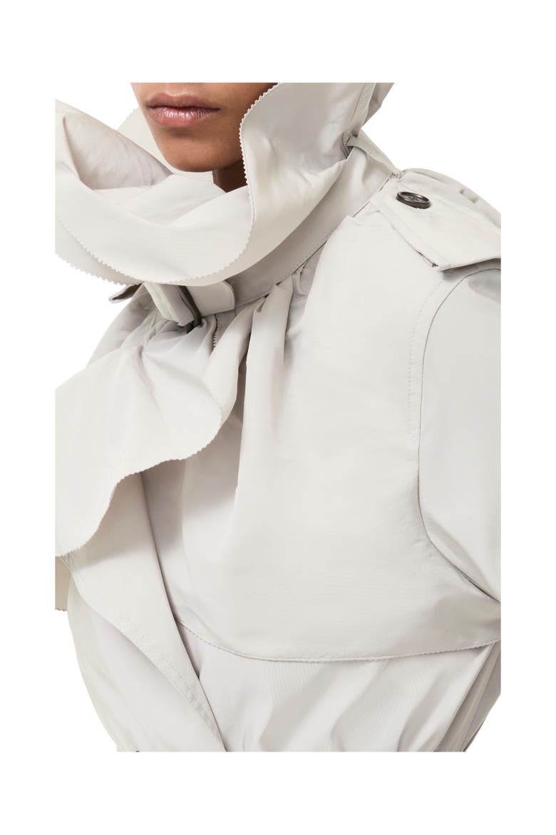 Long Faille Clare Trench Coat, Alternate, color, Glacier blue