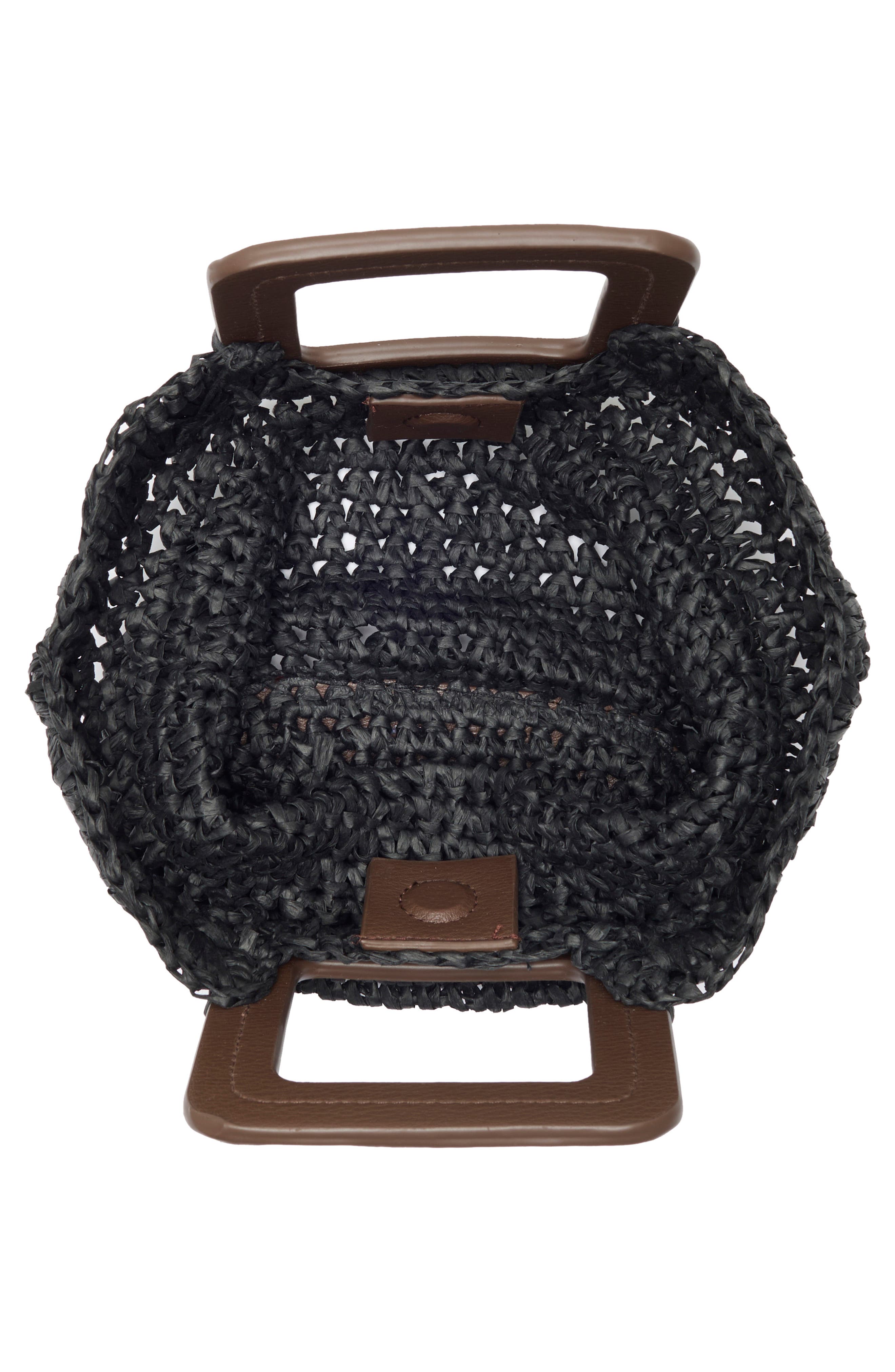 Collection XIIX Straw Top Handle Bag, Alternate, color, Black Chocolate