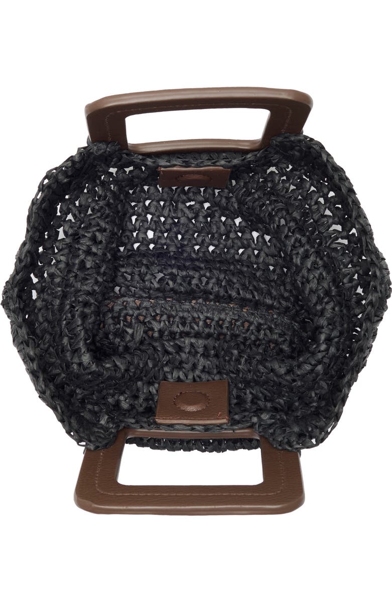 Collection XIIX Straw Top Handle Bag, Alternate, color, Black Chocolate