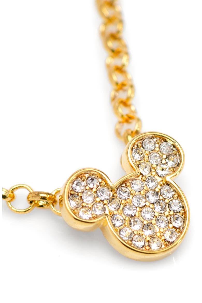 x Disney Mickey Gold Crystal Chain Tie Bar with Chain, Alternate, color, GOLD