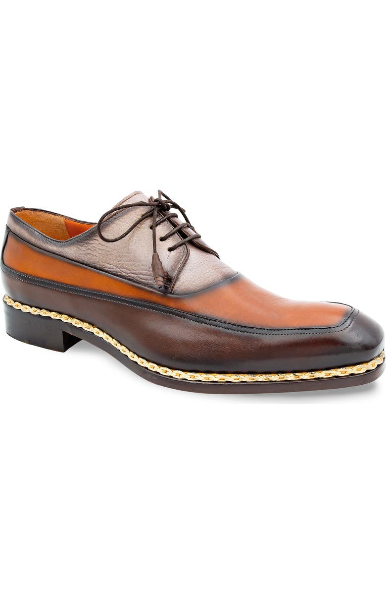 Mezlan Bowery Derby, Main, color, Chocolate Multi