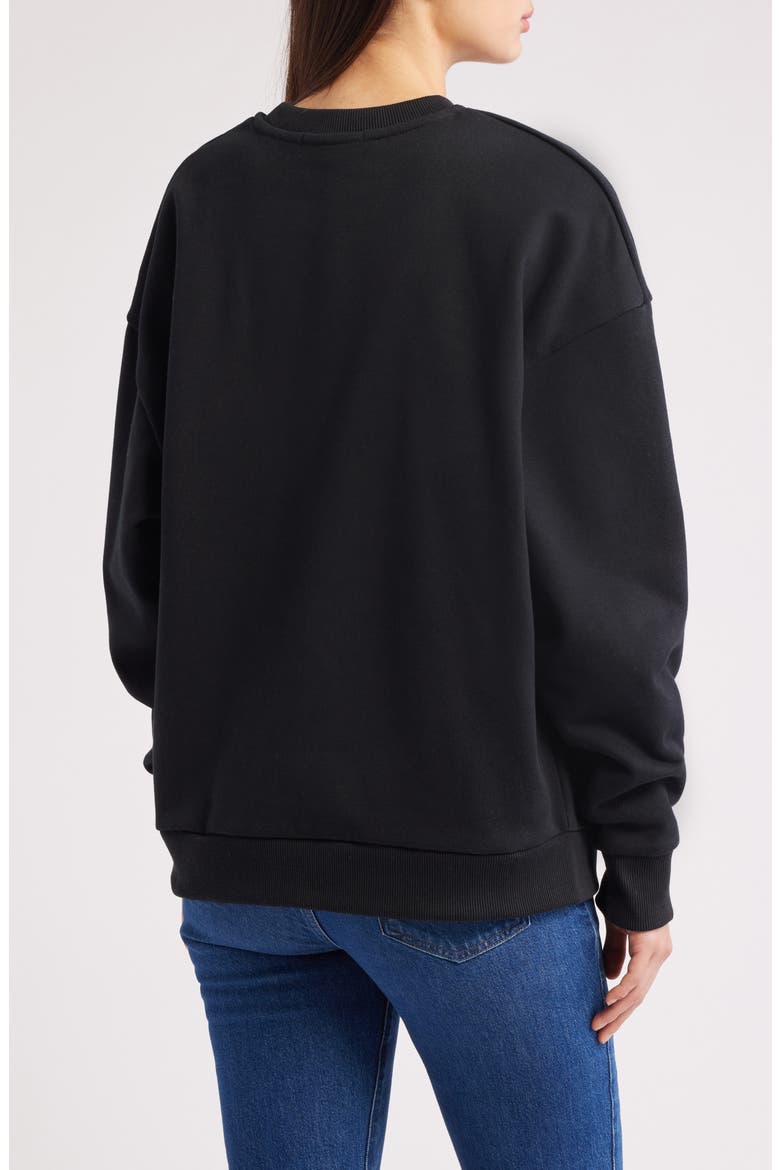 Collegiate Cotton Blend Sweatshirt, Alternate, color, BLACK W/ WHITE