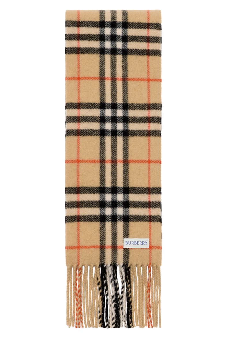 Check Cashmere Scarf, Alternate, color, SAND