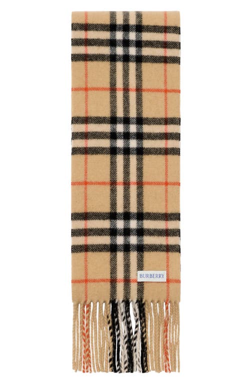 Burberry Check Cashmere Scarf In Brown