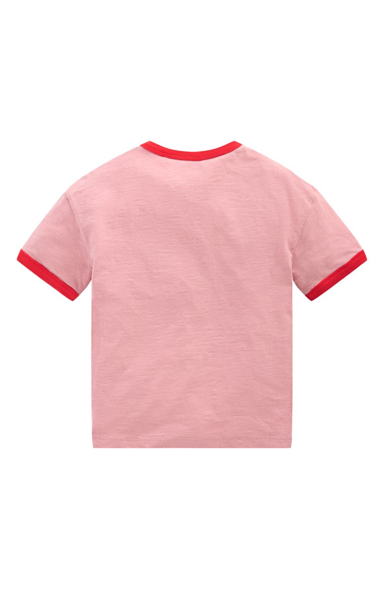 Mini Boden Kids' Ringer Cotton Graphic T-Shirt, Alternate, color, Vintage Pink Strawberries