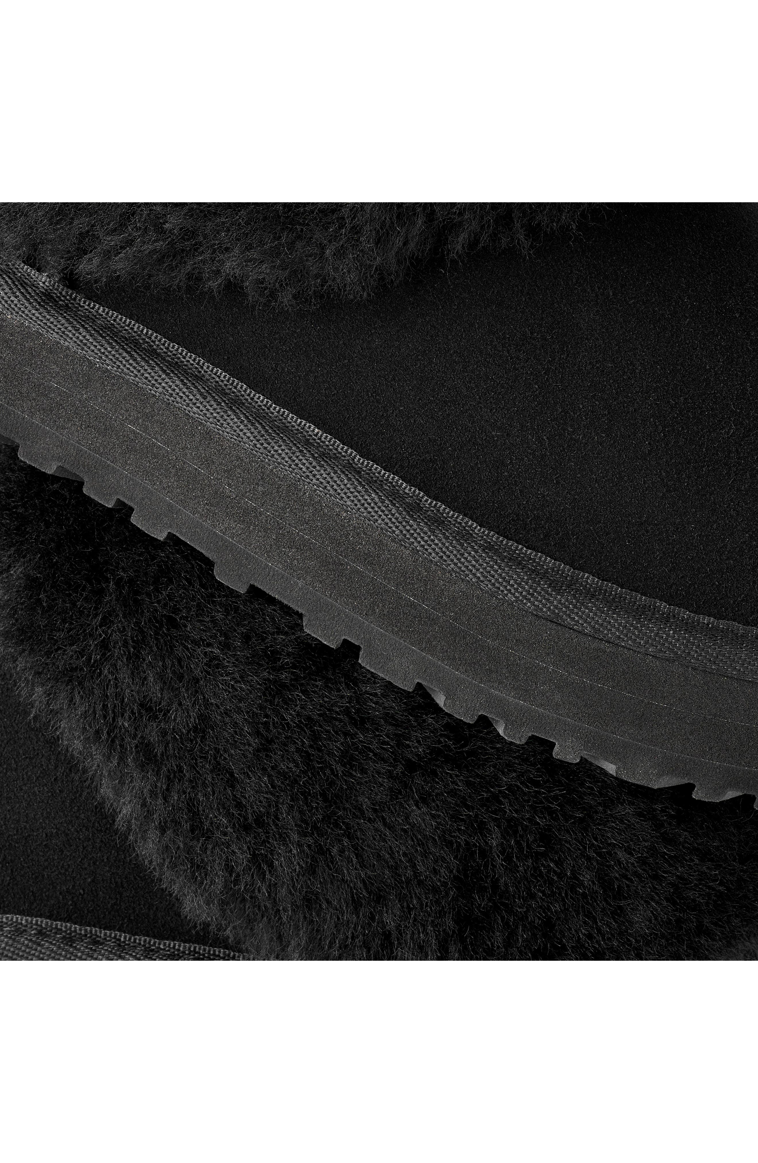 UGG<sup>®</sup> Kids' Tazzelle Genuine Shearling Collar Slipper, Alternate, color, Black