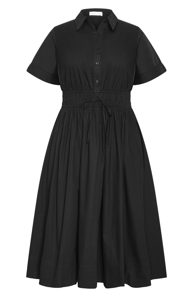 City Chic Lana Shirtdress, Alternate, color, Black