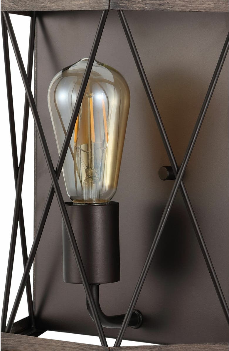 JONATHAN Y Liam 1-Light Rustic Farmhouse Iron LED Sconce, Alternate, color, Dark Brown/Oil Rubbed Bronze