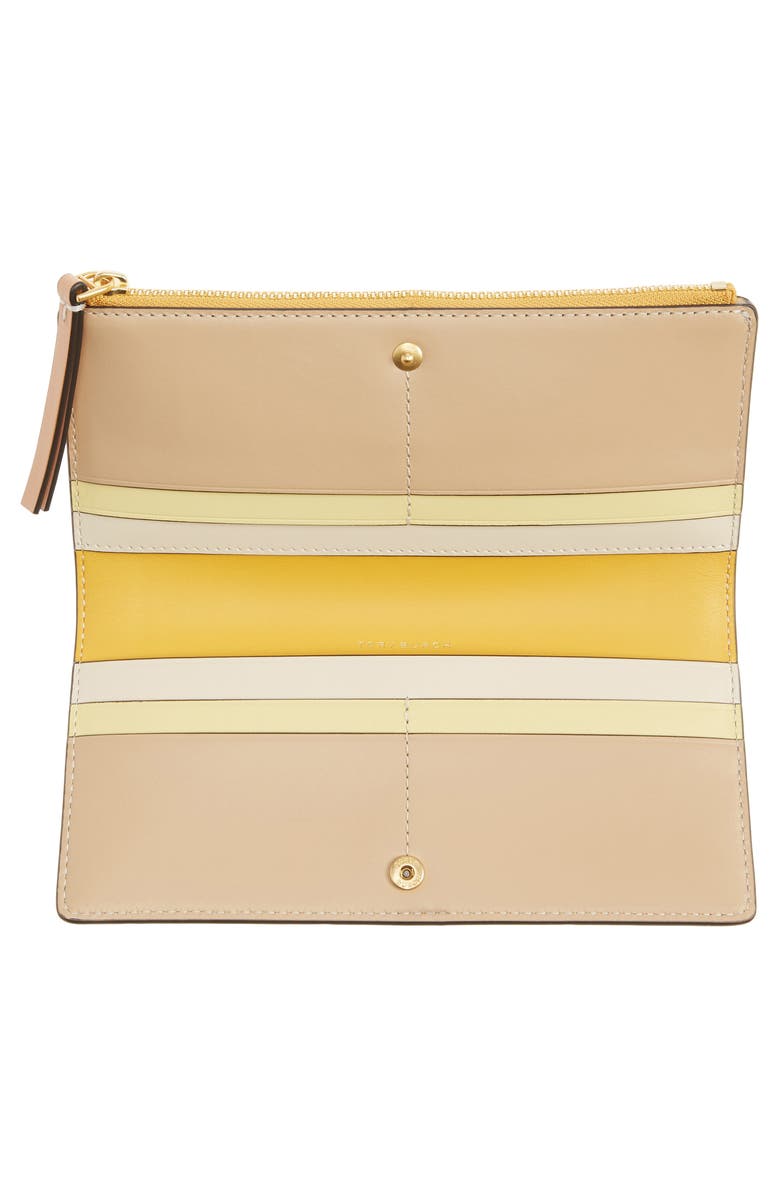 Tory Burch Robinson Patchwork Slim Top Zip Wallet, Alternate, color,