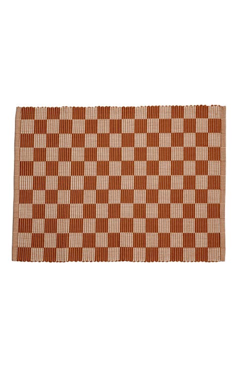 Handloomed Checkered Placemats - Set of 4