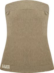 PCFG Linen Blend Strap Top