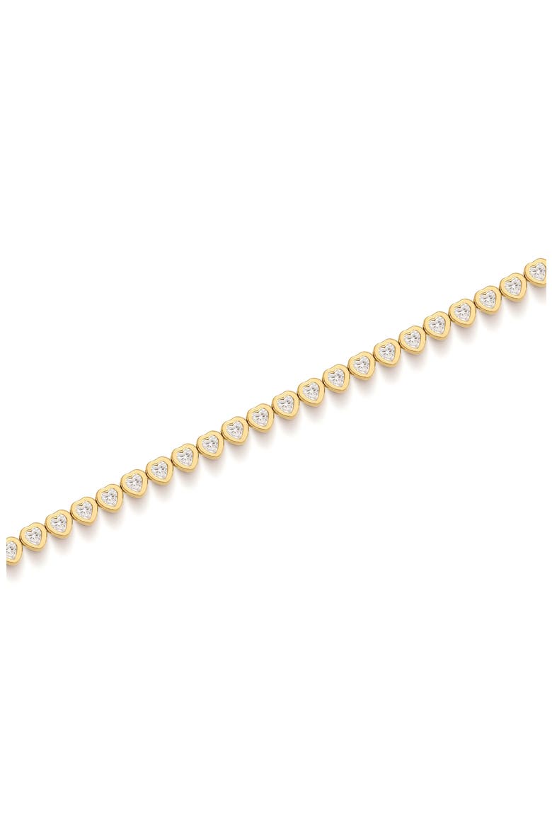 Heart Tennis Bracelet, Alternate, color, GOLD