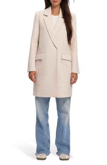 Noize Masa Notch Collar Coat In White