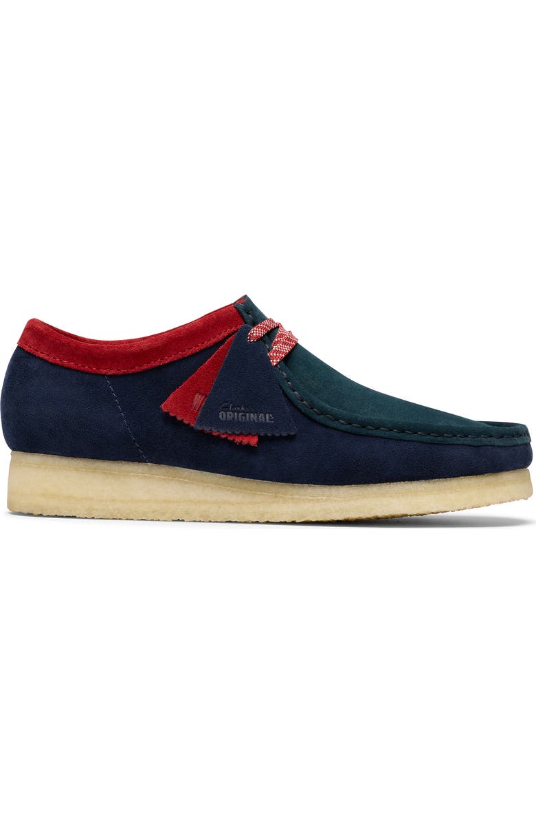 Clarks<sup>®</sup> Wallabee Moc Toe Chukka, Alternate, color, Dark Teal Combi