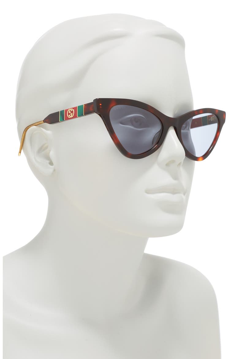 55mm Cat Eye Sunglasses, Alternate, color, HAVANA