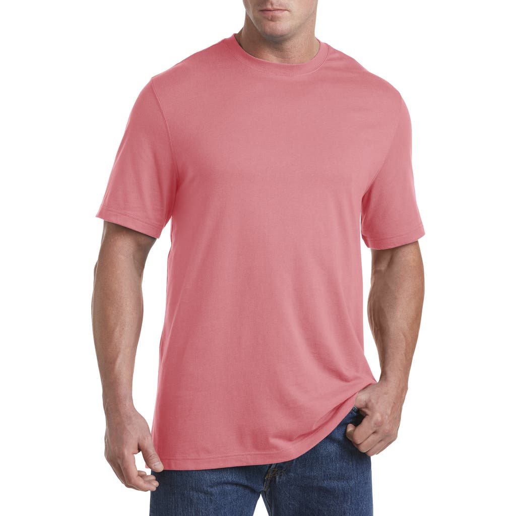 Harbor Bay By Dxl Moisture-wicking Jersey T-shirt In Tea Rose Pink