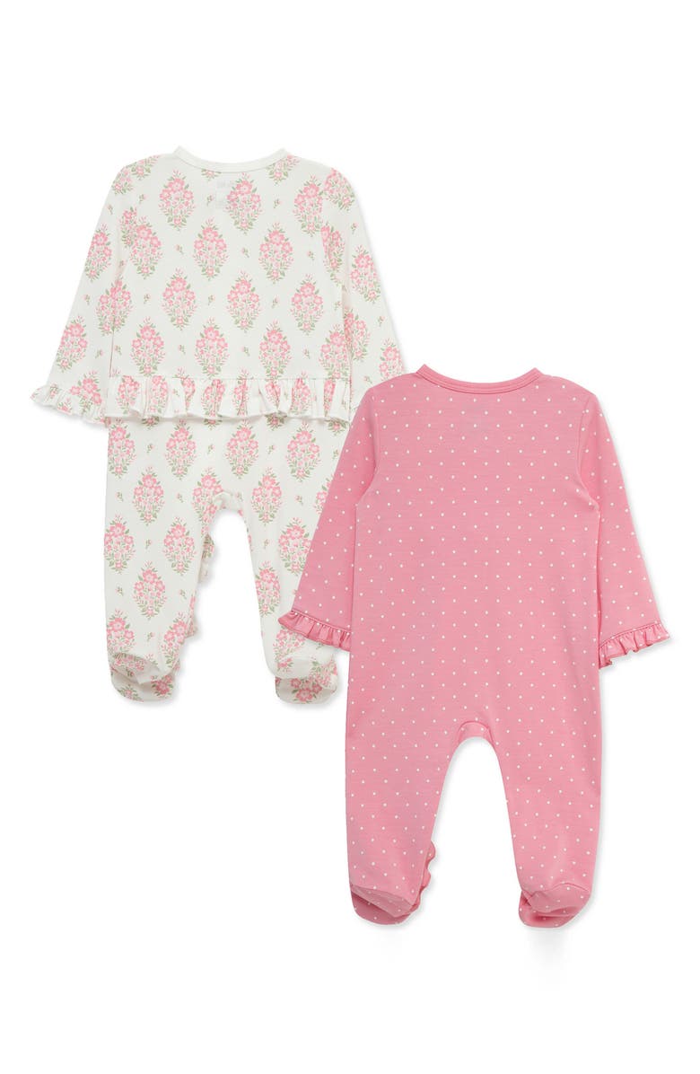 Little Me Floral 2-Pack Assorted Footies, Alternate, color, Pink