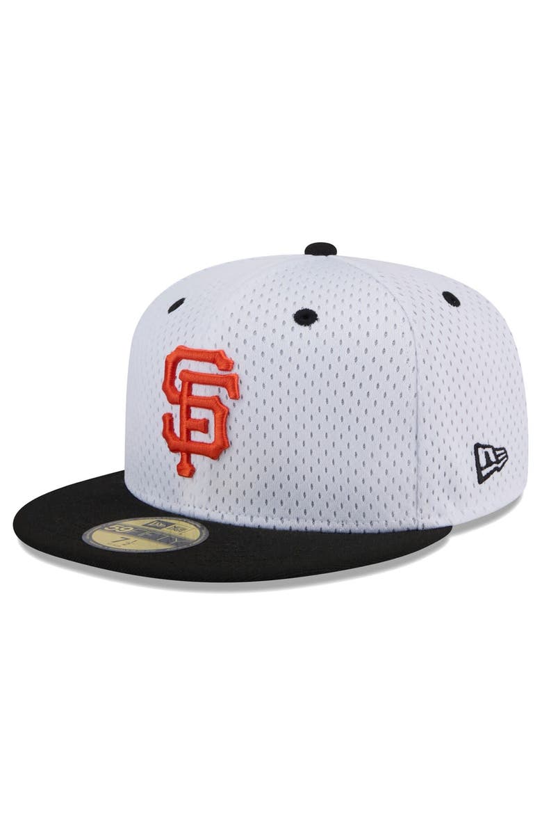 New Era Men's New Era White San Francisco Giants Throwback Mesh 59FIFTY Fitted Hat, Alternate, color,