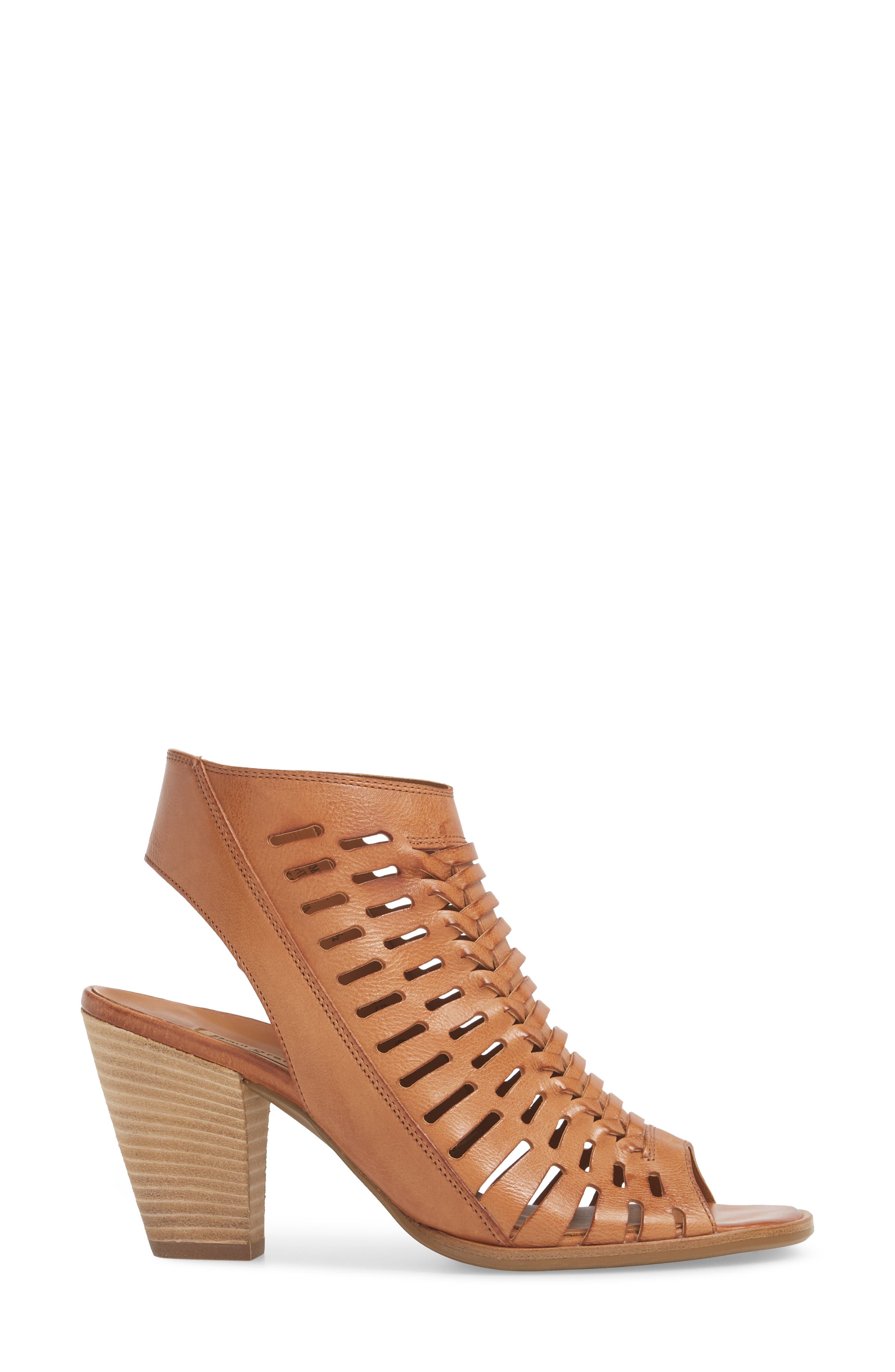 Rosa Woven Peep Toe Sandal, Alternate, color, CUOIO LEATHER