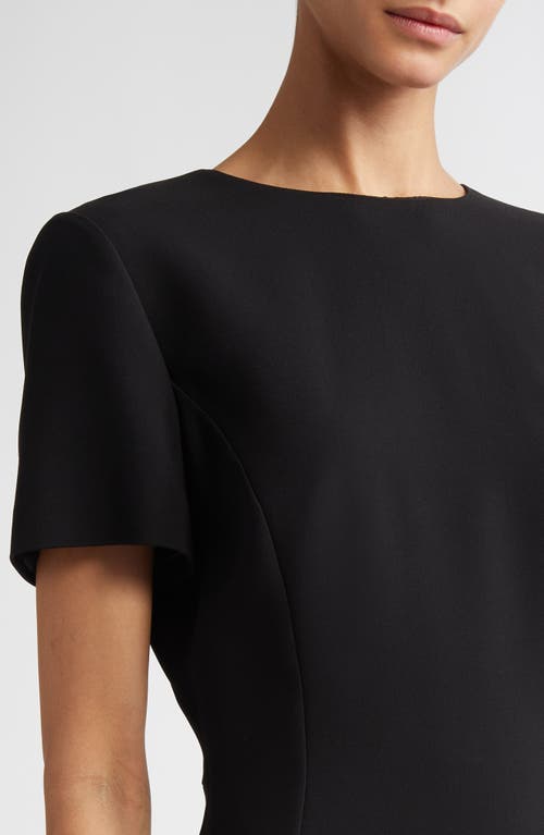 Shop Fforme Lyla Sculpted Double Crepe Midi Dress In Black