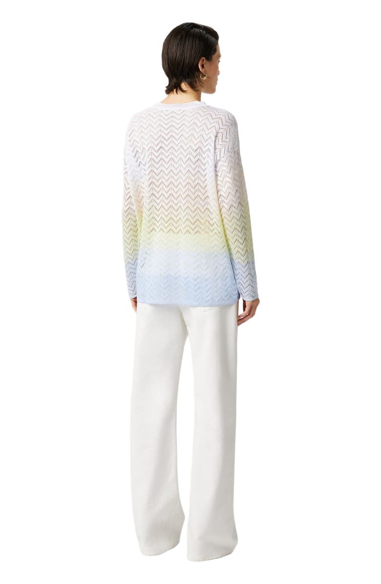 Missoni Oversized Crewneck Sweater In Gradient Chevron Viscose, Alternate, color, Multicoloured 2