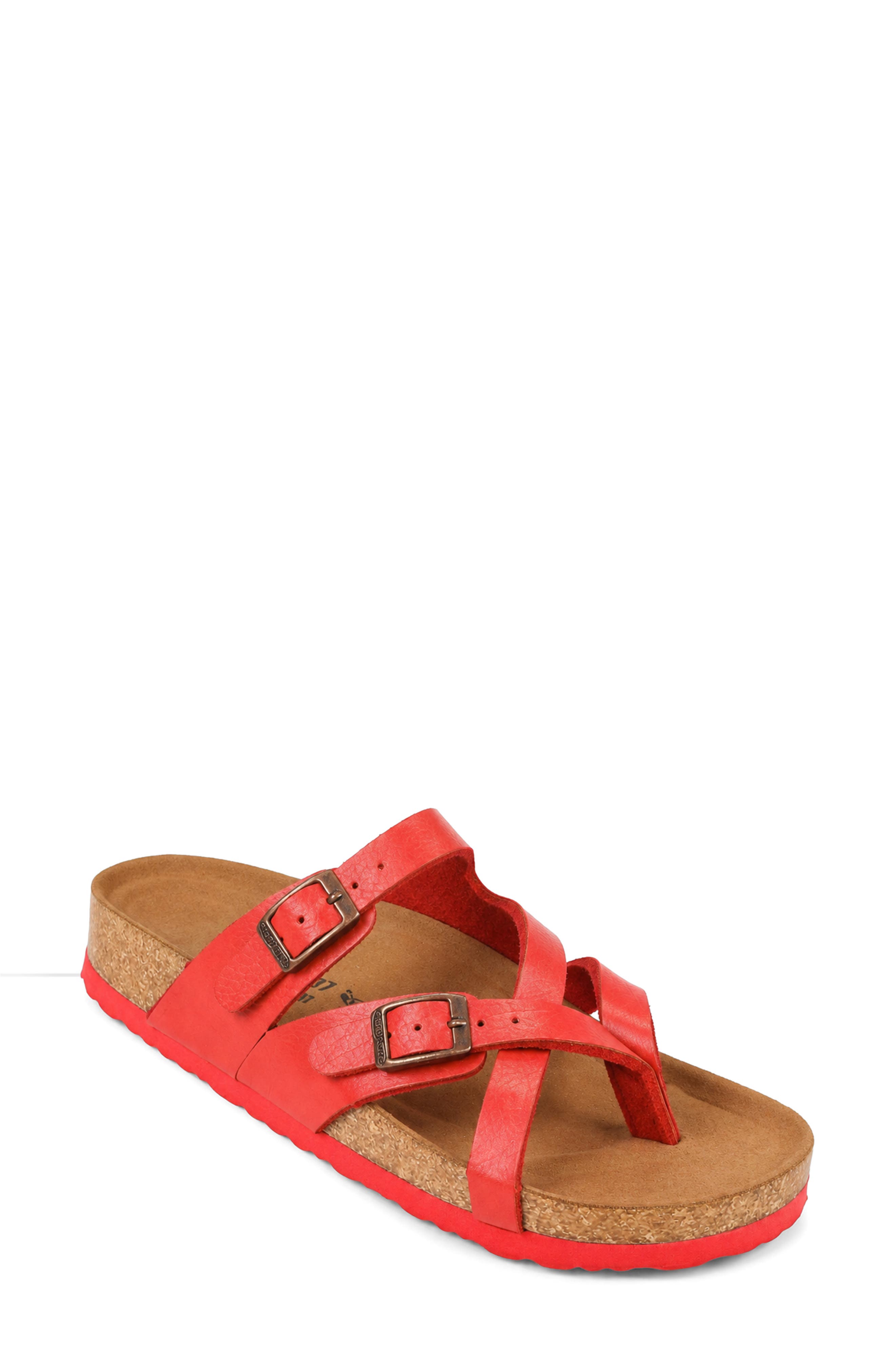 Celestis Slide Sandal, Main, color, RED