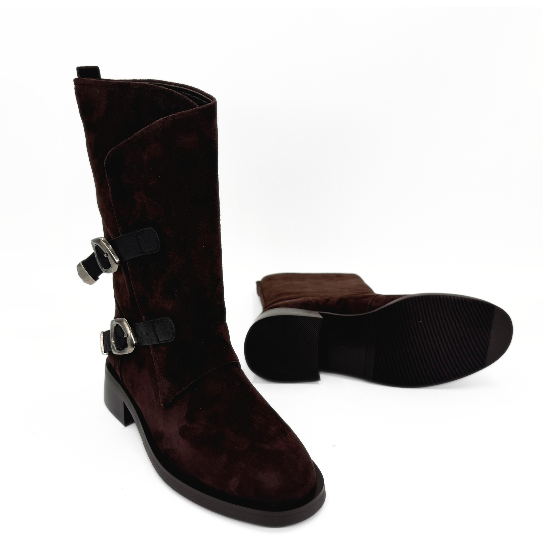 Remi Suede Moto Boots, Alternate, color, Brown