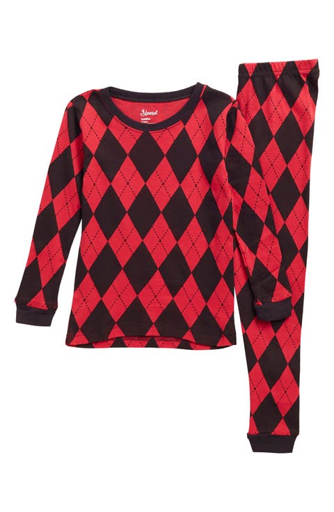 LEVERET Argyle 2-Piece Cotton Pajamas
