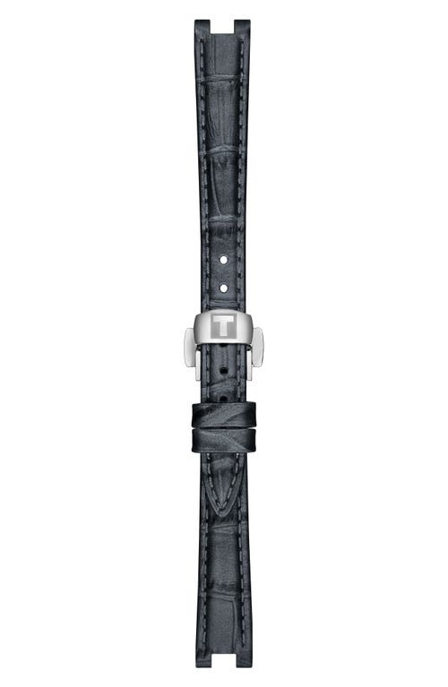 Tissot Women's Swiss Desir Black Leather Strap Watch 28mm In Blue