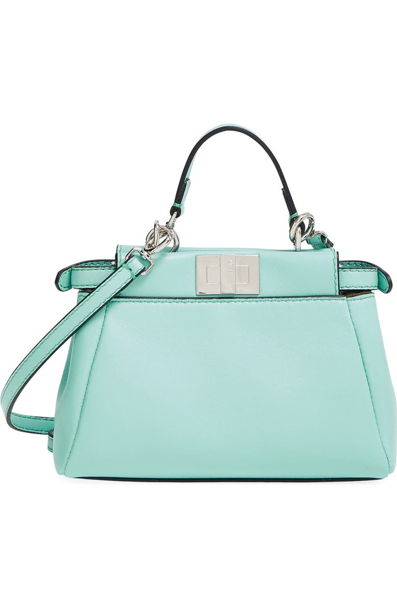 Fendi 'Micro Peekaboo' Nappa Leather Bag, Main, color,