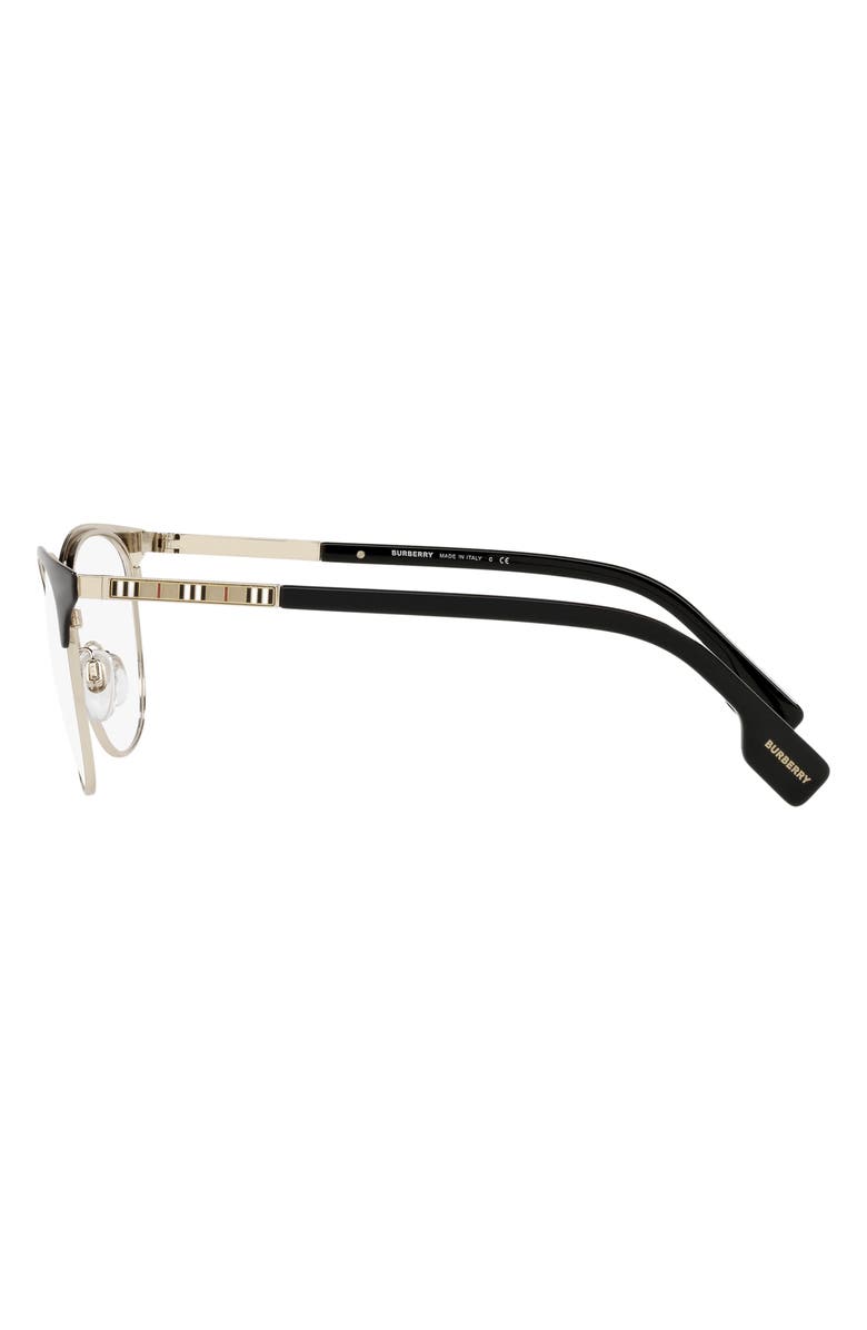 Burberry Sophia 52mm Square Optical Glasses, Alternate, color, Light Gold/ Black
