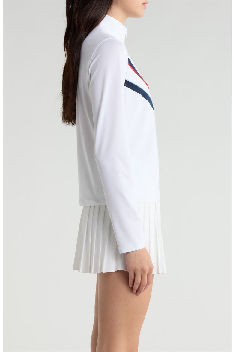Chevron Long Sleeve Performance Polo, Alternate, color, SNOW