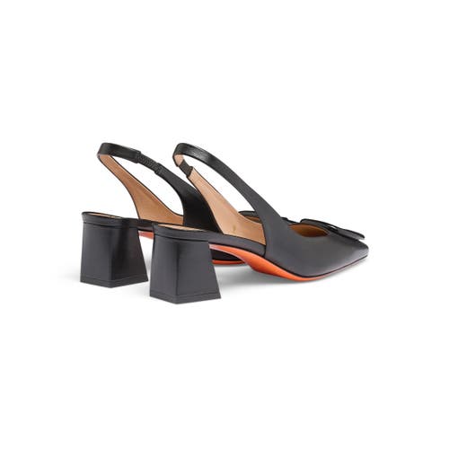 Santoni Leather Pumps In Black