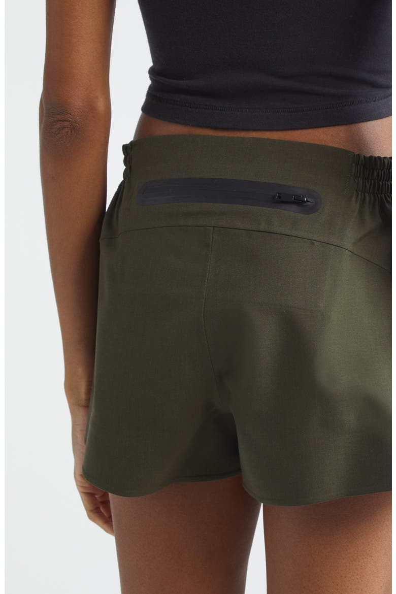 Technical Tailored Wool Blend Shorts, Alternate, color, GREEN KHAKI GREEN