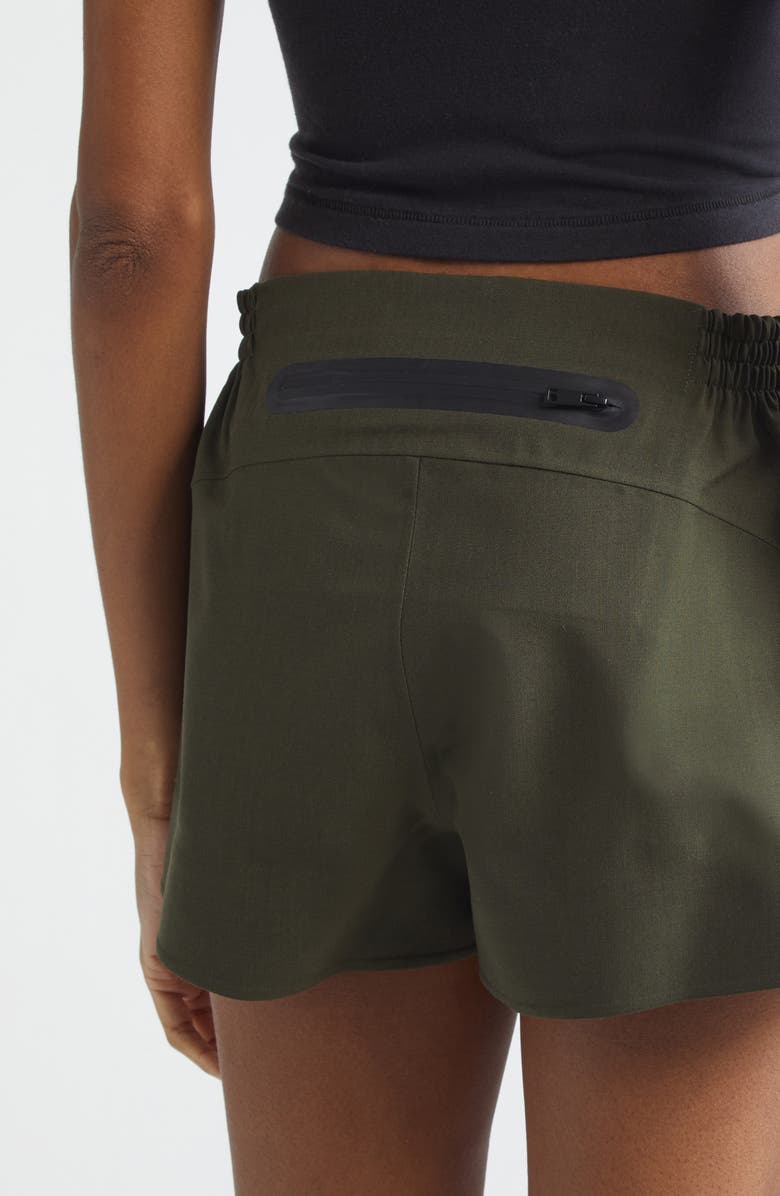 Coperni Technical Tailored Wool Blend Shorts, Alternate, color, Green Khaki Green