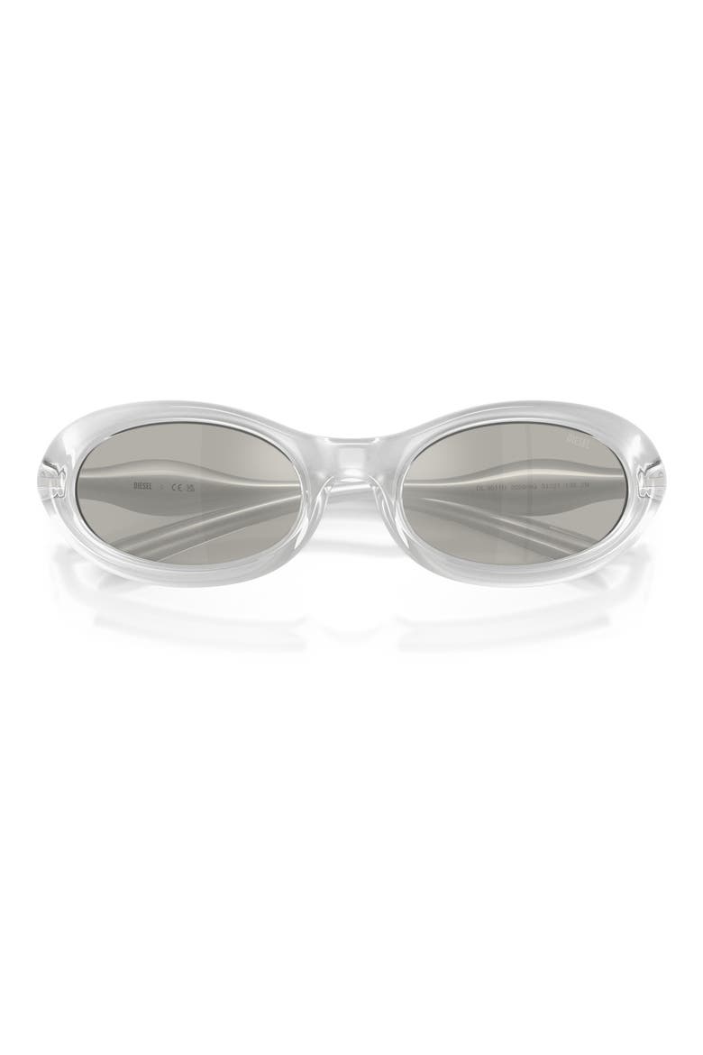 DL3011U 51mm Oval Sunglasses, Alternate, color, CRISTAL METALLIC / GREY SILVER