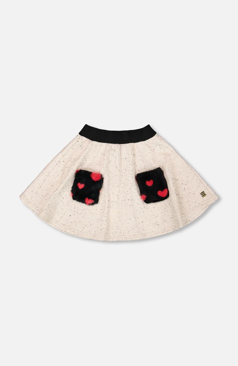 Deux par Deux Glittering French Terry Skirt, Main, color, Beige And Black