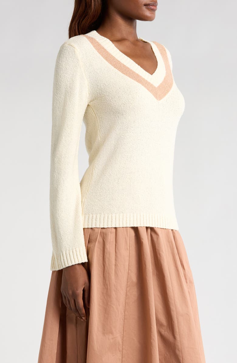 WAYF Dylan V-Neck Sweater, Alternate, color, Cream / Cam