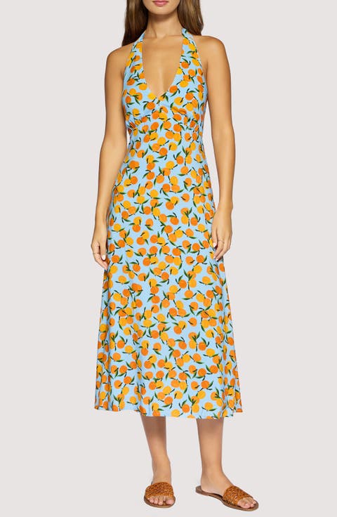Citrus Soirée Halter Neck Dress