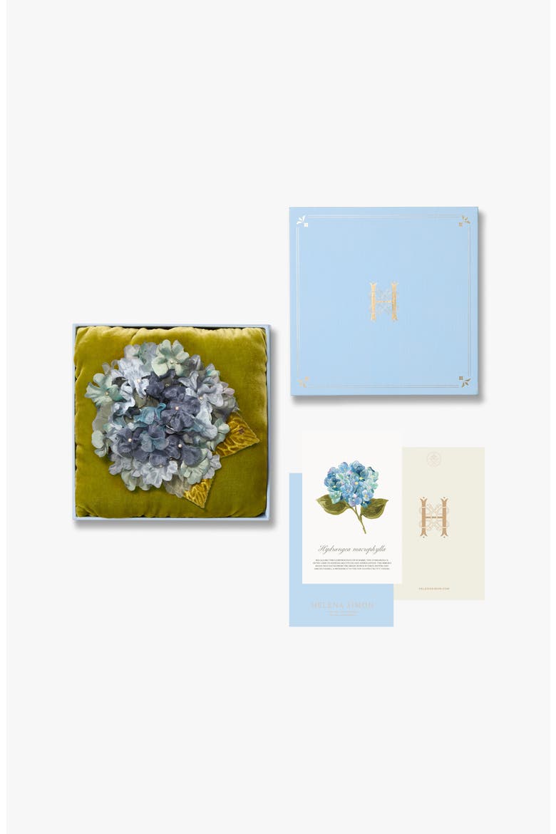 The Blue Hydrangea Floral Brooch, Alternate, color, Blue