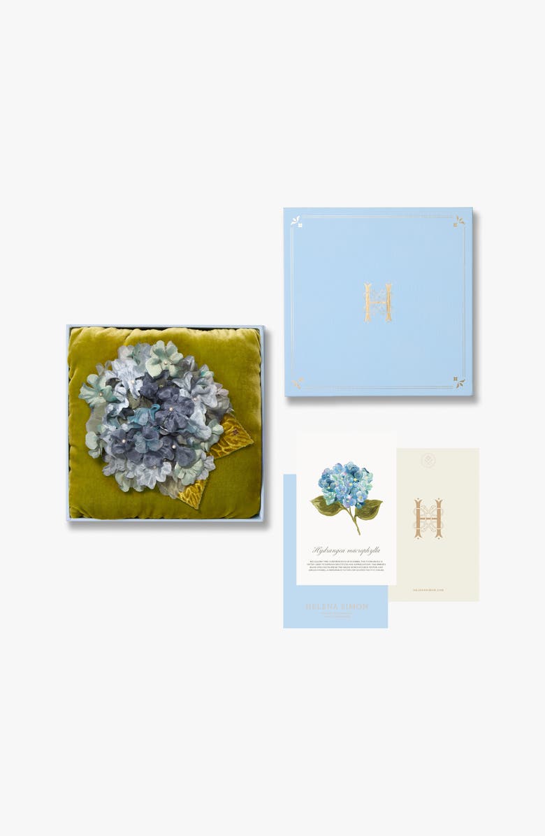 Helena Simon The Blue Hydrangea Floral Brooch, Alternate, color, Blue