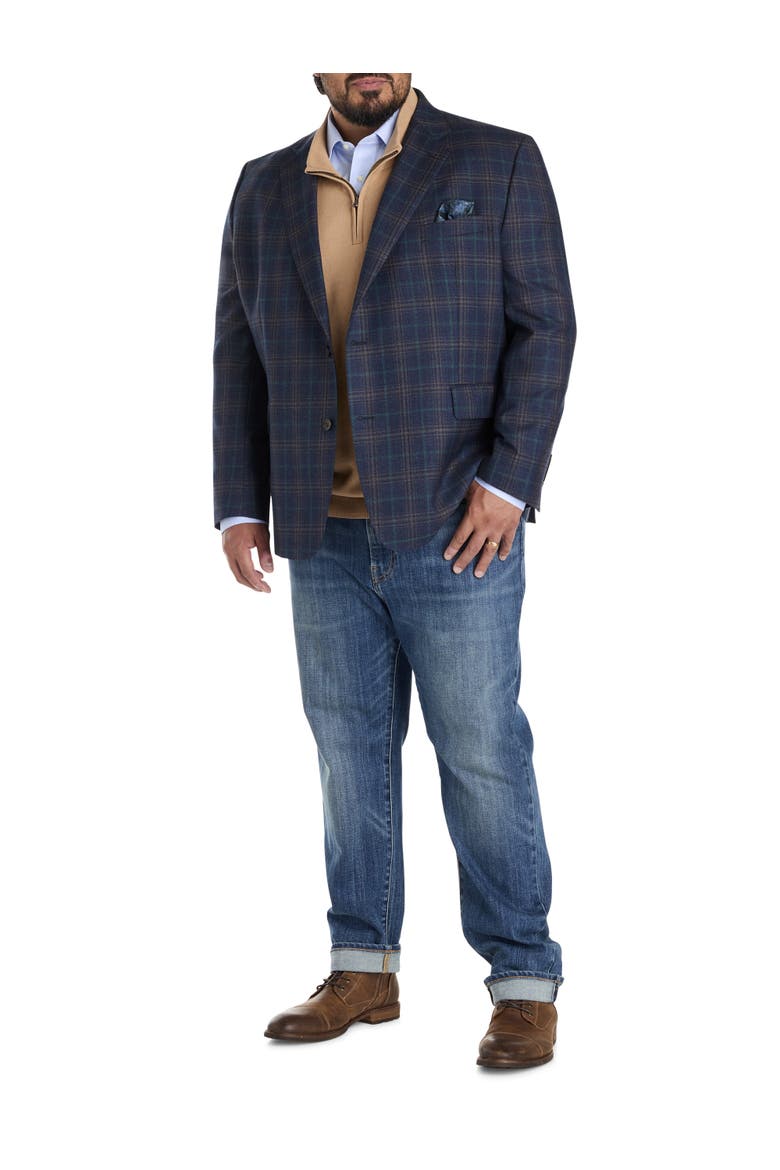 Big & Tall Multi Plaid Sport Coat, Alternate, color, NAVY